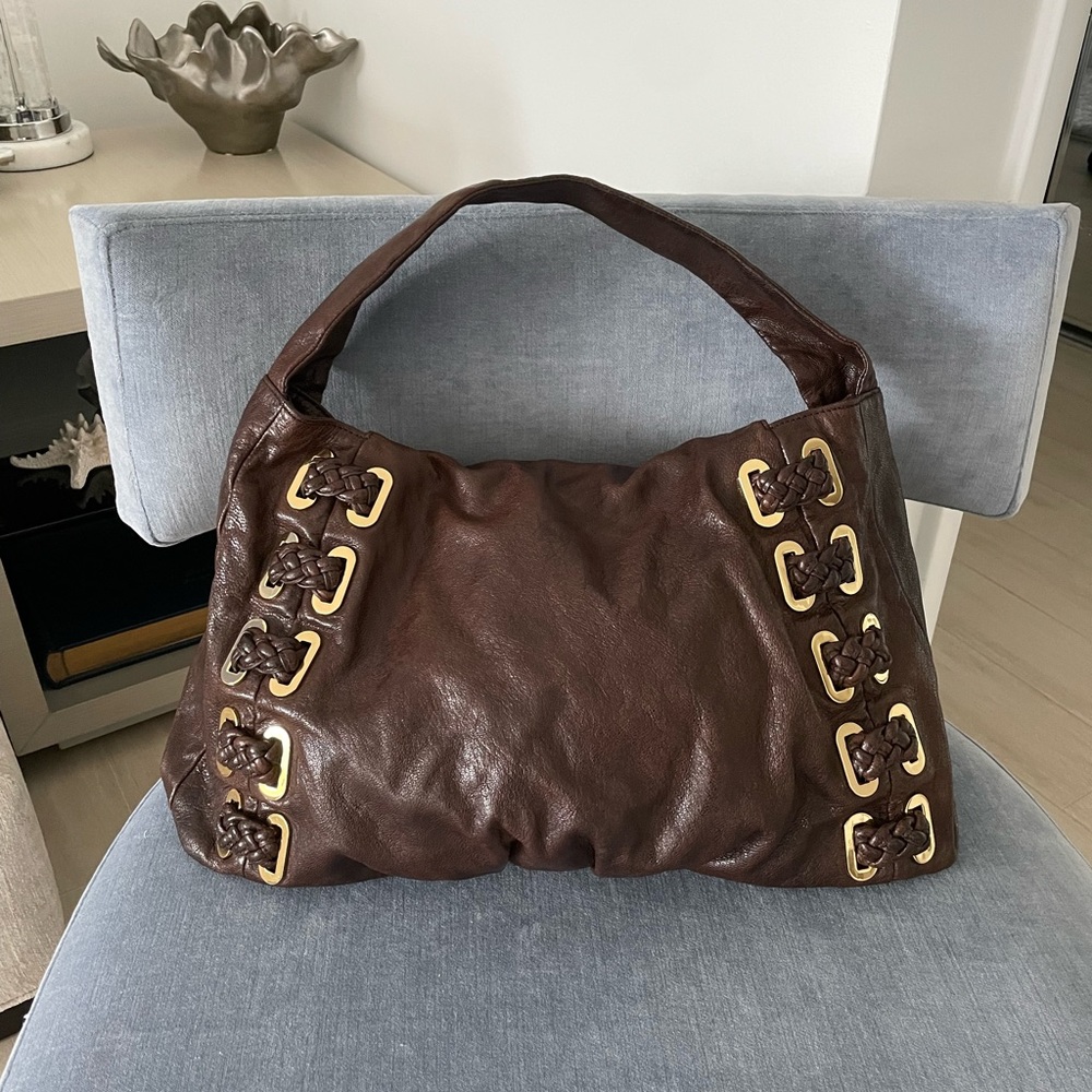 Treesje Brown Leather Handbag